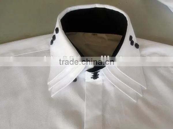 2017 New Brand Fashion Men's Double Collar Casual Shirt With Contrast Fabric photo-2