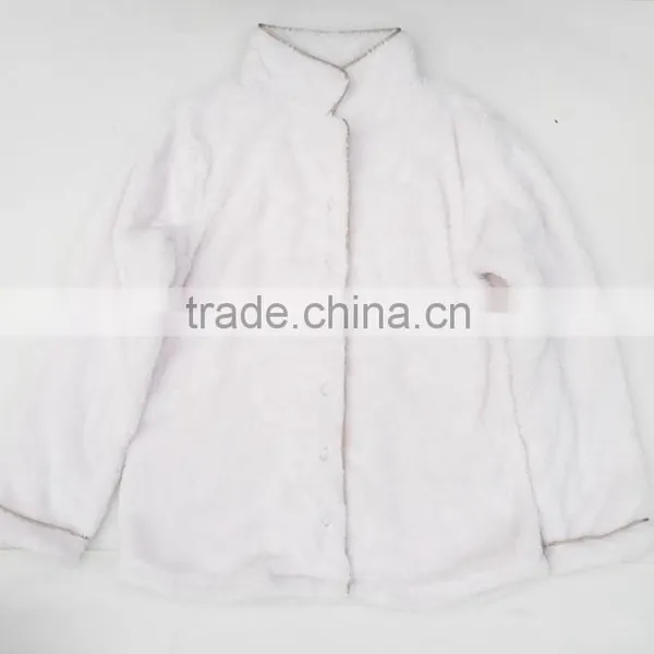 New Products White Soft Fleece Women Sleepwear Home Hotel Travel Customized