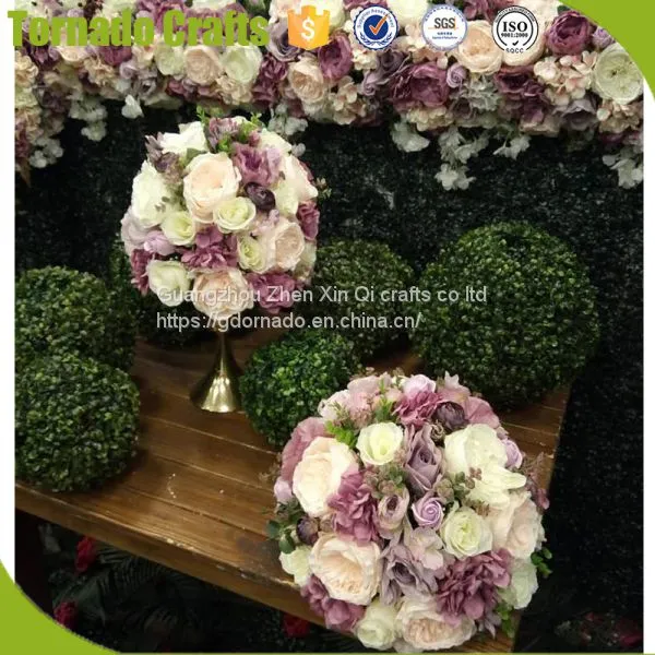 ZXQ Free Sample New 30cm Dia. Wedding Artificial Flower Wedding Table Flower Ball Centerpiece Decorative photo-5
