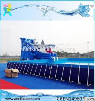 Above Ground Outdoor Giant PVC Pool Type Metal Frame Swimming Pool For Commercial