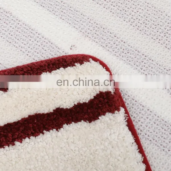 New Design Stripe Home Use Absorb Water Anti Slip Microfiber Bathroom Floor Mats photo-2