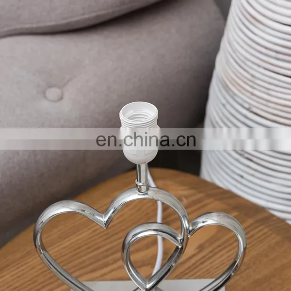 Novel Love Theme Heart Shape Custom Table Decoration Metal Base Hotel Custom Bedside Lamp With Logo photo-3