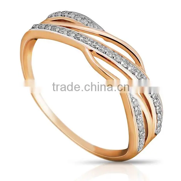 14K Rose Gold Ring With Diamonds