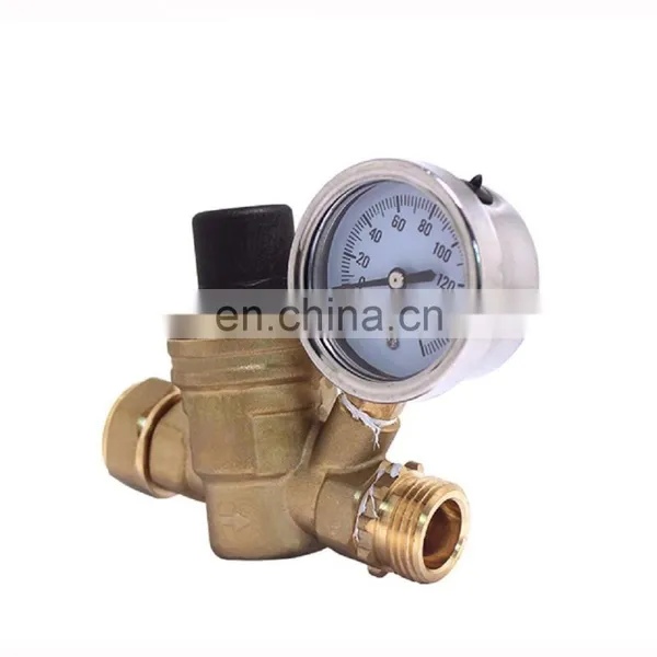 COVNA DN25 1 Inch Lead-Free Brass Low Pressure Adjustable RV Water Pressure Reducing Regulator Valve