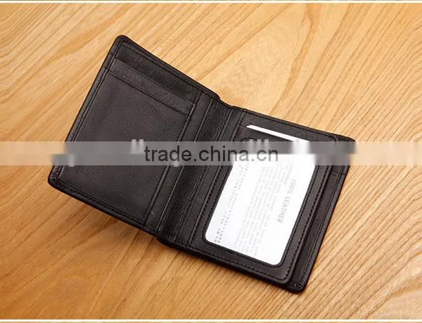 High Quality Vintage Style Genuine Leather Men's Bifold Wallet Small Wallet for Gifts photo-3