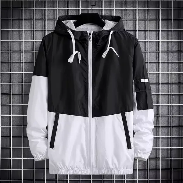 OEM Custom Logo Wind Breaker Fashion Men Outdoor Sports Plus Size Windbreaker Jacket For Men photo-5