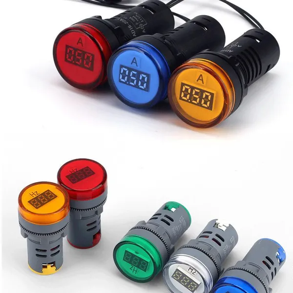 12mm Small LED Signal Light Push Button With 3-Color Voltage Indicator photo-3