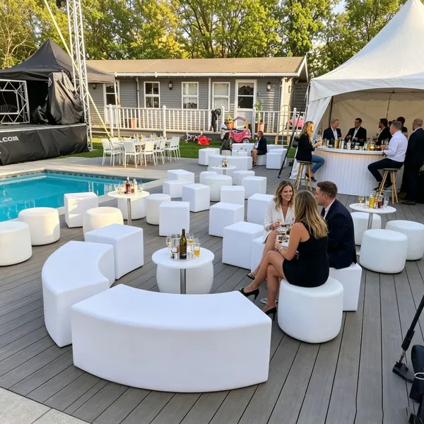 IP65 Waterproof LED Glow Furniture Set 16 Dimmable Colors Outdoor Luminous Sofa Table For Bar Hotel Garden Party photo-2