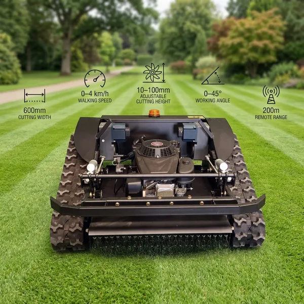 Vigorun Tech VTLM600 Gasoline RC Rubber Track Lawn Mower Wireless Remote Control Grass Trimmer Robot Best Price High Quality photo-3