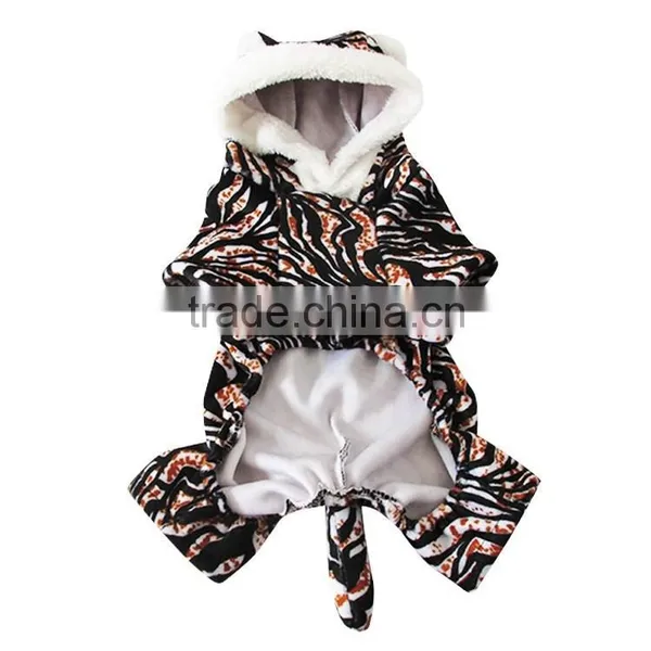 Black and White Dog Tiger Clothes With Warp-knitted Velvet Fit for Spring Autumn and Winter photo-4