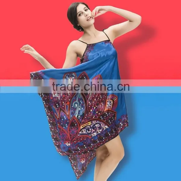 Plus Size Women's Sleepwear Nightgown Silk Blend Nightdress photo-3