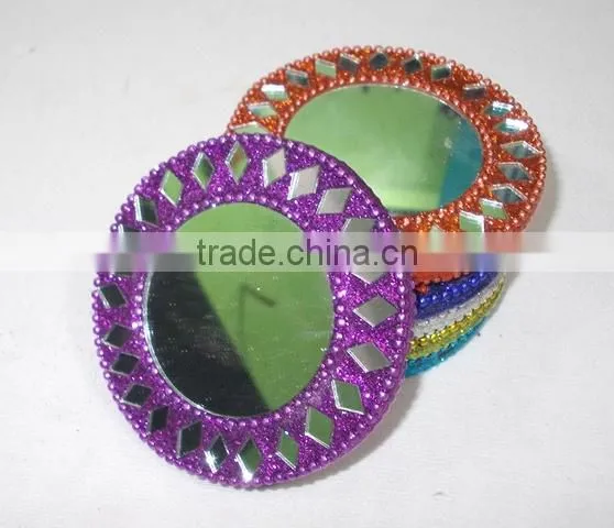 Rajasthani Indian Traditional Pocket Mini Mirror Purse Makeup Mirror photo-3