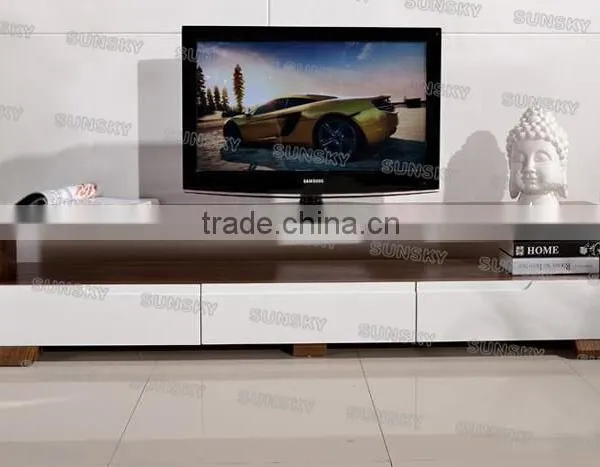 2015 Lacquer Plasma Natural Venner White Drawer MDF TV Stand1456F photo-3