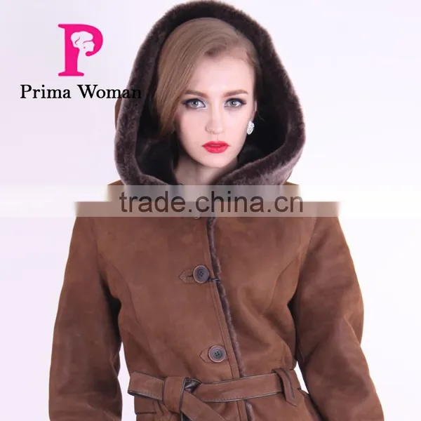 New Design Winter Women Long Slim Fit Wool Fur Coat photo-4