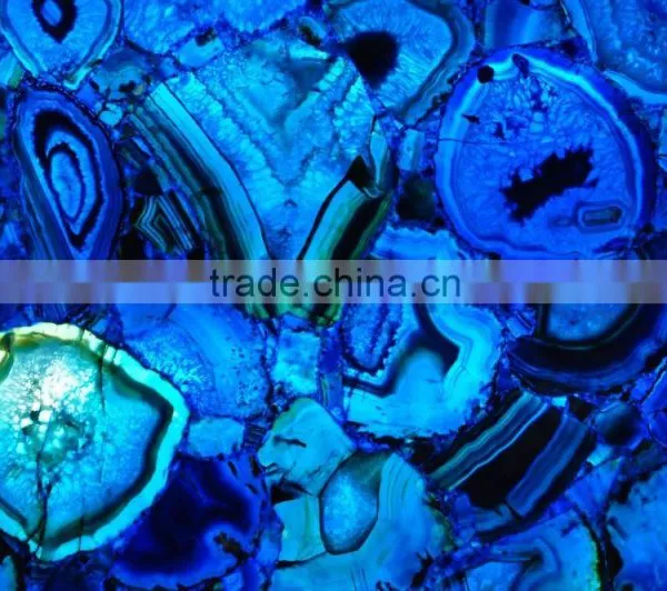 Blue Rough Brazilian Agate Composite Stone Slab photo-2