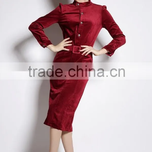 Custom Velvet Ladies Fashion Dresses Winter 2014 High Quality Woman Clothes Quality Choice photo-3