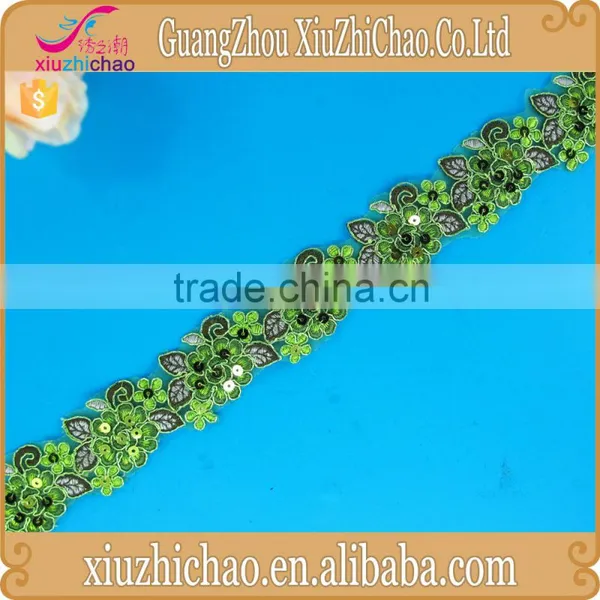 Wholesale Flower Design Cord Embroidery Sequin Lace Trim photo-4