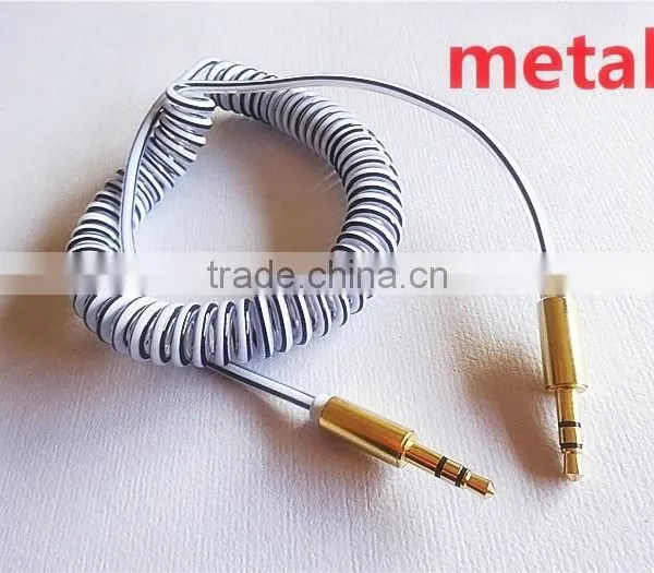 Highquality Audio /DC3.5MM Transparent Spring Cable With Metal Connector photo-4