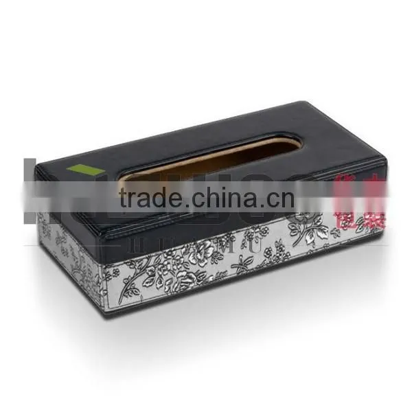 Custom Printed Tissue Box With Leather Cover photo-3