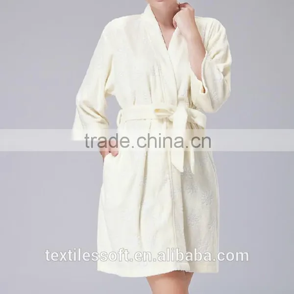 Factory Wholesale Luaury Cotton Europe Style Sexy Women Bathrobe photo-2