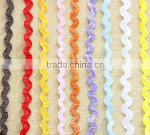 100% Polyester Ric Rac Ribbon Wave Edge Rayon Ribbon photo-2