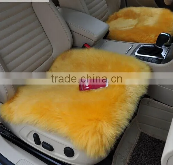 Customized Luxury Sheepskin Long Fur Car Seat Covers Lambskin Fur Car Seat Cushion Cover Universal in Winter photo-4