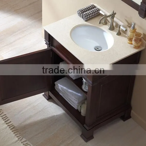 2016 Customized Double Basin Solid Wood Bathroom Cabinet Floor Stand photo-4