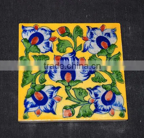 Buy Handmade Blue Pottery Tiles in Jaipur - Flooring & Ceiling Home Hotel Decor Tiles