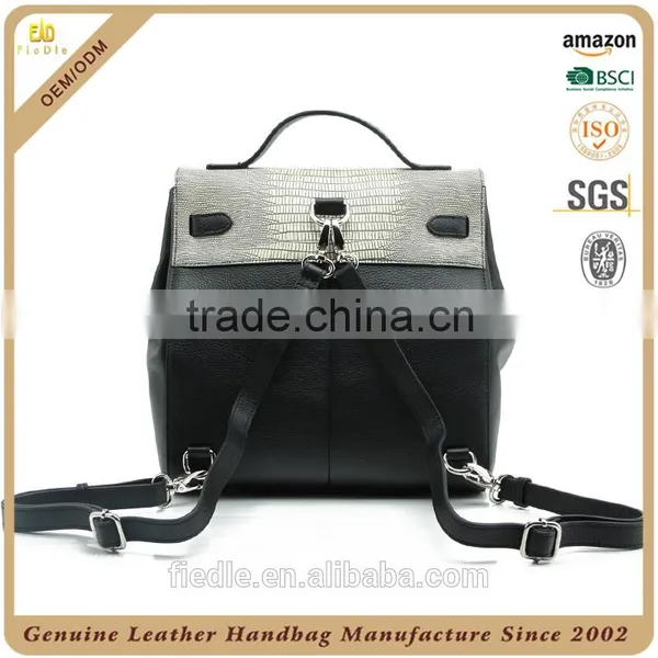 CSS728D001 Fashion Special Natural Lizard Grain Genuine Cow Leather Large Backpacks for Ladies photo-5