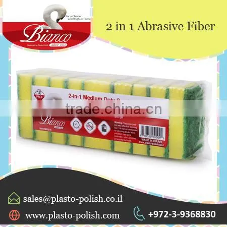 Wholesale Manufacture Top Quality 2 in 1 Scouring Sponge for Bulk Buyer