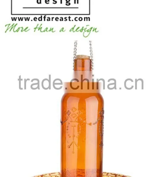 Coloured Glass Birdseed Feeding Bottle photo-5