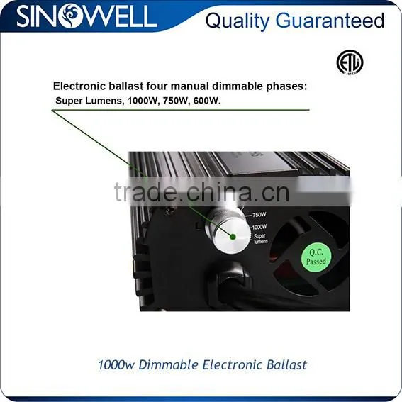 China Honest Manufacturer SINOWELL 400w 600w 1000w Hydroponic Grow Light Air Cooled Ballast photo-5