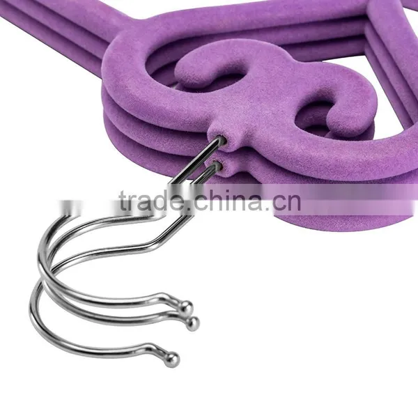 Velvet Flocked Heart Hanger With Shoulder Notches/. photo-4