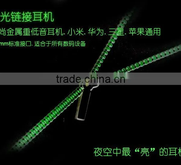 Earphones Zip Zipper Style , With Built in MIC Hands Free Tangle Free photo-3