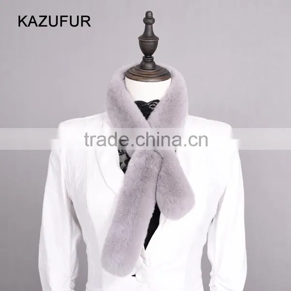 High Quality Small Size Casual Fashion Rex Rabbit Fur Scarf for Women/girls KZ160055