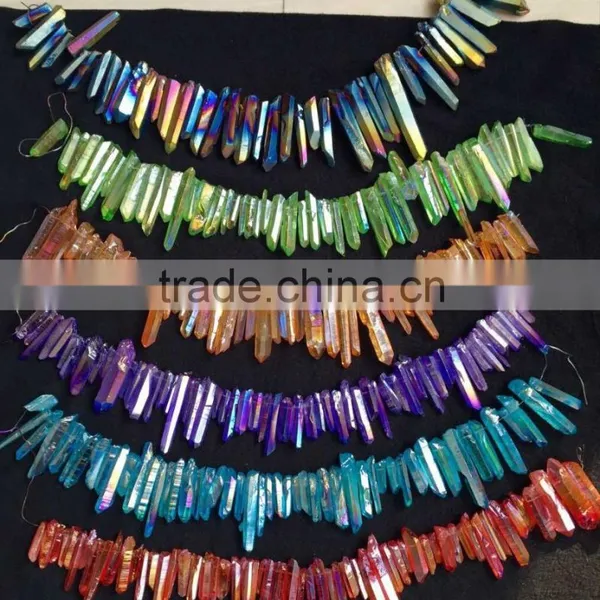 Newest Handmade Colourful Aura Quartz Crystal Necklace for Healing photo-2