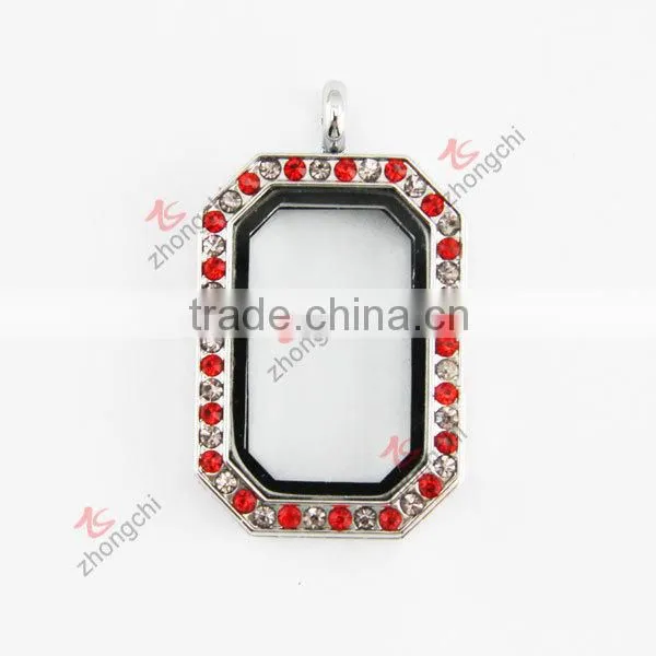 30MM Round Crystals Locket Pendant Necklace photo-4