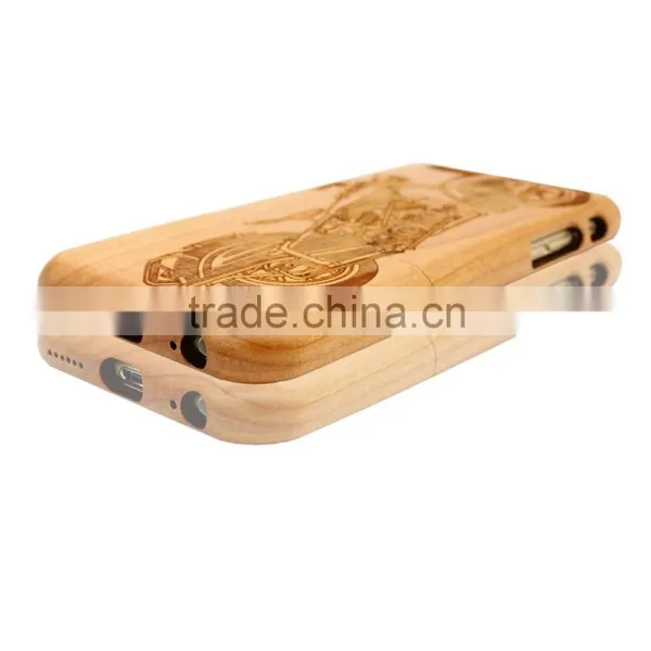 Universal Cherry Wood Engraving COOL MOTORCYCLE Two Parts Phone Case for Iphone 6 photo-4