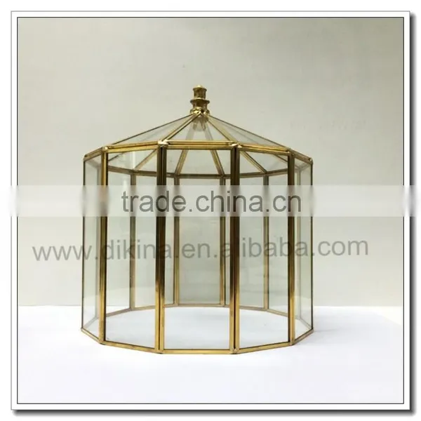 Hanging Sconce Display Case Container:: Animial Turtle Basking Tank Penthouse :: Brass Geometric Glass Terrarium Reptile Cages photo-2