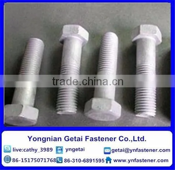 Hot Dip Galvanized Hexagon Bolts DIN 933 DIN 931 Grade 4.8 photo-2
