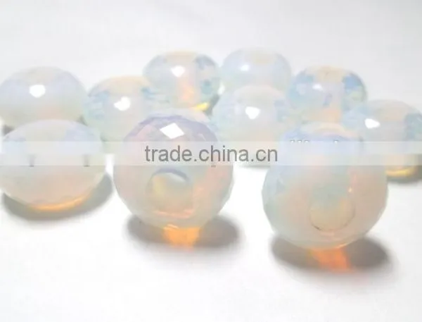 AAA Chinese Fire Opal Fancy Stylist Rondelle Big Hole Beads