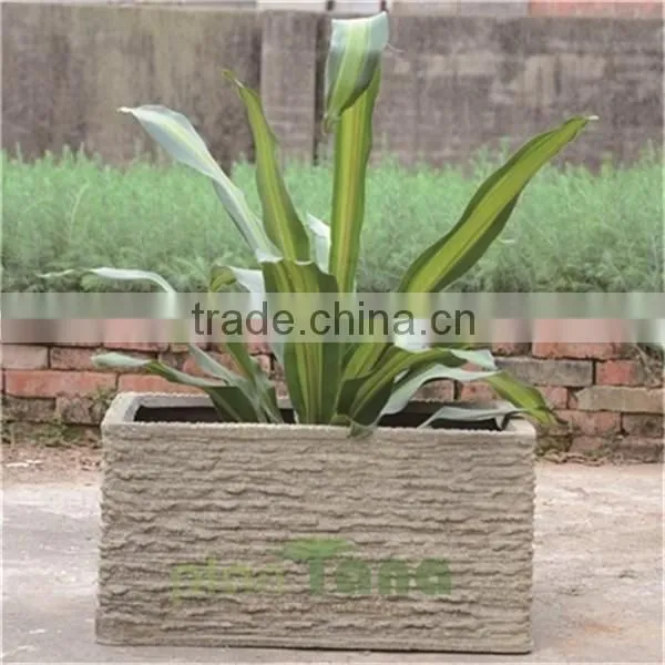 Flower Pot Stone Finish Rectangular Flower Pot Fiberglass Flower Pots
