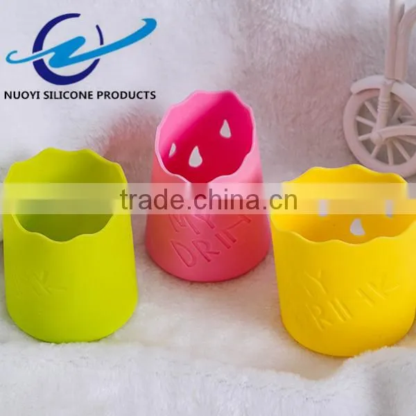 Candy Color Glass Bottle Silicone Cup Sleeve for Creative Mug photo-5