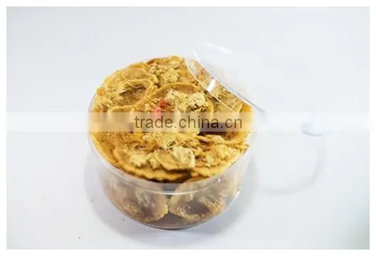 Crispy Shrimp Chip With Flossy Pork & Shrimp Flossy