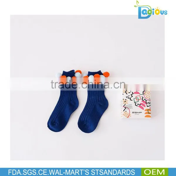 Fashion High Quality Wholesale Baby Cotton Socks Circle Ball Decoration Kids Socks photo-6
