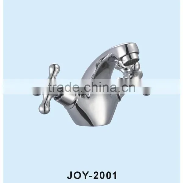 Wall Moulted TWO CROSS HANDLE Brass/ZINC Kitchen Faucet photo-3
