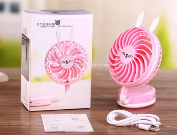 Handheld Mini Cartoon Style USB Folding Fan for Girls In Summer photo-3