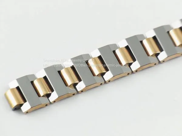Ladies Gold Stainless Steel Caremic Smart Charm Bracelet photo-2