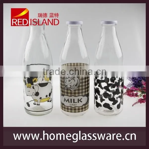 Wholesale 1L Glass Milk Bottle With Printings photo-4