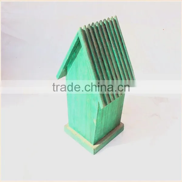 Custom Small House Shaped Decorative Wooden Bird Houses Prefabricated Wood Houses photo-3